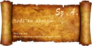 Szőke Aletta névjegykártya