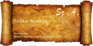 Szőke Aletta névjegykártya
